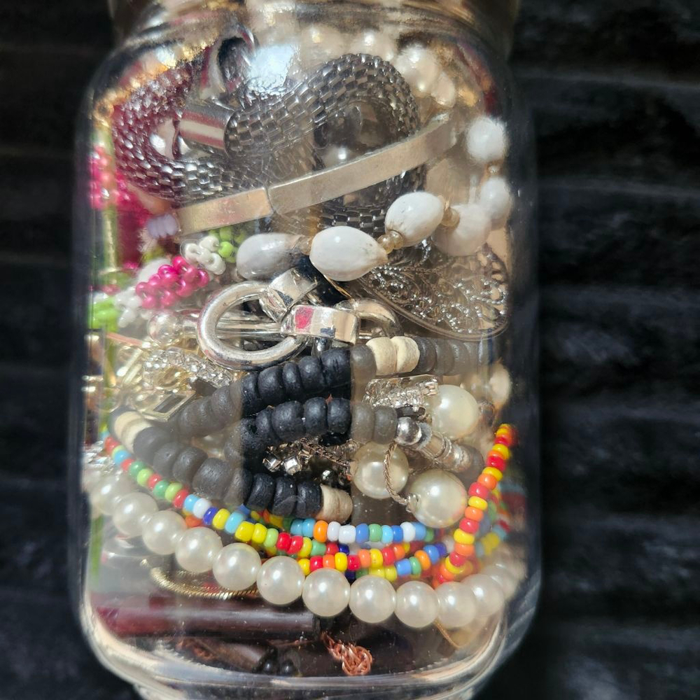 Jewelry Jar of Wearable Items Single Earrings Necklaces More - Picture 4 of 5